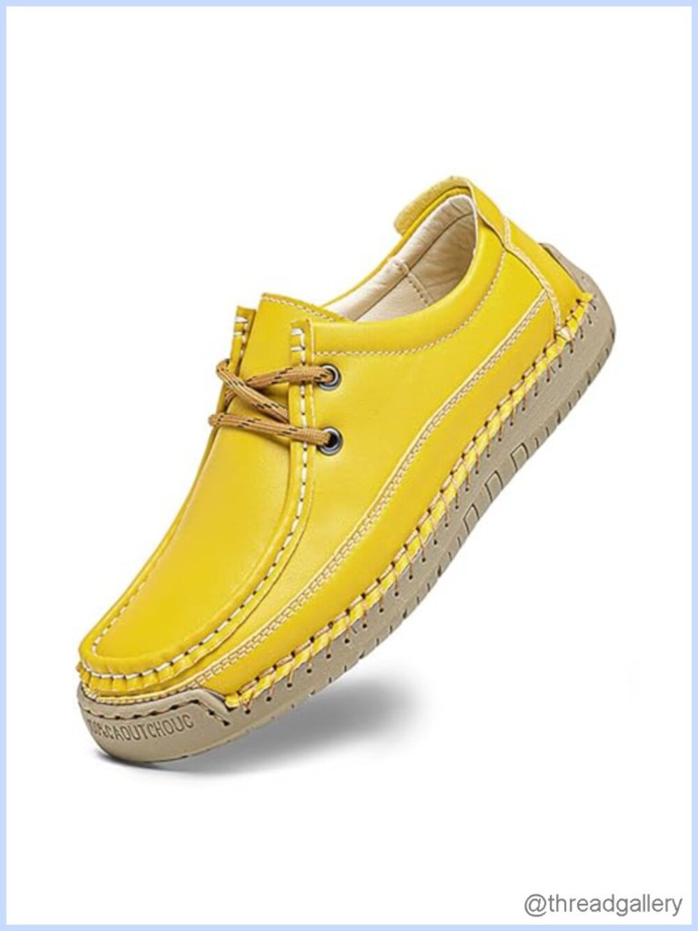 Women's Leather Hand Stitched Flat Loafers Lightweight Breathable Slip On